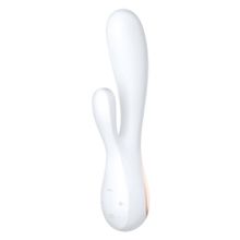 Белый вибратор-кролик Satisfyer Mono Flex с управлением через приложение - 20,4 см. (216373)