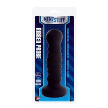 Dream Toys Чёрная рельефная пробка MENZSTUFF RIBBED PROBE - 21 см. (черный)