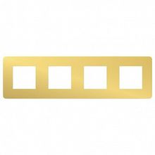 Рамка 4 поста UNICA STUDIO, золото |  код. NU280859 |  Schneider Electric