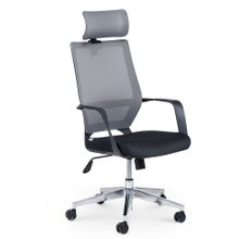 Кресло офисное Варио 2 черный пластик серая сетка спинка черная ткань сиденье