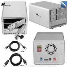 Корпус для дисков Xcellon для двух жестких дисков Dual-Bay System for 3.5" SATA Hard Disk Drives  DRD-101