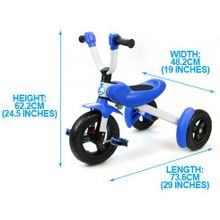 Складной детский трехколесный велосипед Zycom Ztrike бело-синий