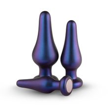 EDC Набор из 3 фиолетовых анальных пробок Comets Butt Plug Set (фиолетовый)