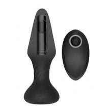 Черный анальный вибромассажер N 81 Rechargeable Remote Controlled Butt Plug - 14 см. (219300)