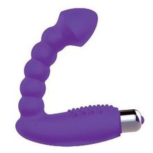 Фиолетовый массажер простаты с вибрацией - 10 см. Фиолетовый