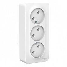 Розетка трехместная BLANCA, открытый монтаж, белый |  код. BLNRA000311 |  Schneider Electric