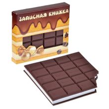 Зап. книжка с отр. листами 10,5х9 см, 80 л., в форме шоколадки, ароматизированная, силикон, бумага