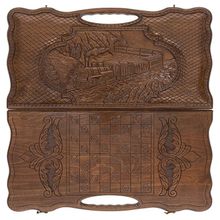 Нарды резные "Паровоз" с ручкой 60