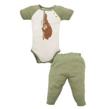 Hudson Baby боди и штанишки обезьяна зеленый лимпопо