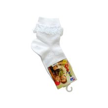 Conte (Конте) Носки детские TIP-TOP (с кружевной лентой), цвет белый, артикул 080 (для девочек)