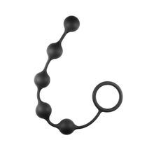 Lola toys Чёрная анальная цепочка Classic Anal Beads - 31,5 см. (черный)