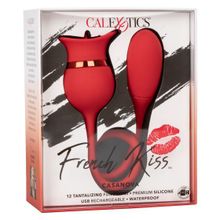 California Exotic Novelties Красный клиторальный вибромассажер Casanova с виброяйцом на мягкой сцепке