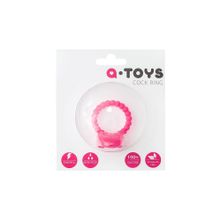 A-toys Розовое виброкольцо на пенис A-toys из силикона