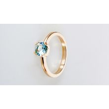 кольцо фианит голубой 1 камень