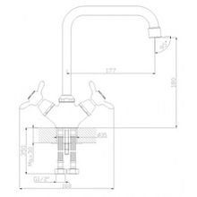 Смеситель Lemark Rossinka Q02-72LM308 для кухонной мойки, черный