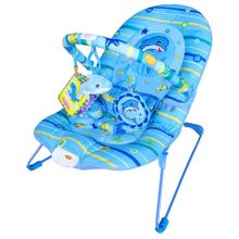 LA-DI-DA Шезлонг ДЕЛЬФИНЫ, 3 пол.спин.дуга со съем.игрушками, 50х64х50см 6 шт в кор.