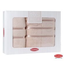 Махровое полотенце в коробке 50x90+70x140 "DOLCE", персиковый, 100% Хлопок