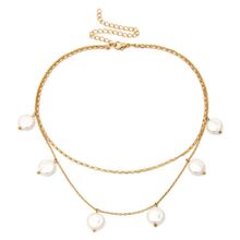 Многослойное колье с барочным жемчугом (арт. 81034-2)