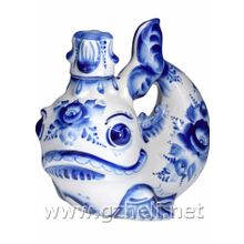 Штоф "Рыба - кит". Гжельский фарфор. арт. 1003