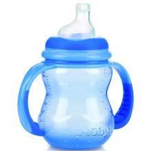 Nuby полипропиленовая с ручками 240мл голубая