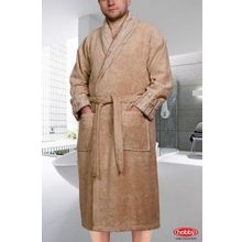 Махровый халат XXL "ELIZA", бежевый, 60% Бамбук 40% Хлопок муж