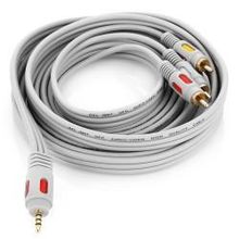 Кабель межблочный DeLink 3,5 4 pin - 3RCA 3 м, Grey, пластик