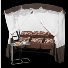 Садовые качели ВЕНЕЦИЯ + столик (коричневые)