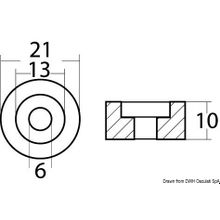 Osculati Magnesium ring anode for Suzuki 4 300 HP outboard, 43.261.02