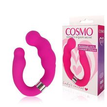 Bior toys Двойной розовый силиконовый вибромассажер Cosmo (розовый)