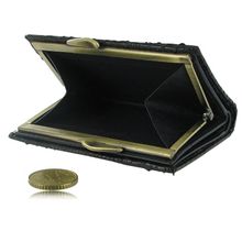 Кошелек женский из кожи питона, цвет: черный