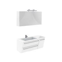 Aquanet Мебель для ванной Темпо 125 левый (белый) - Набор мебели стандартный (зеркало, светильник, раковина-столешница, тумба)