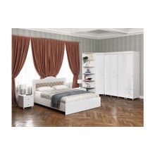 Система Мебели Спальня Монако-3 мягкая спинка белое дерево