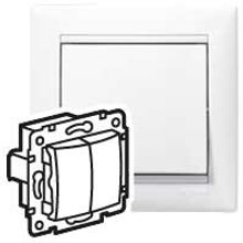 Выключатель без фиксации перекидной двухклавишный - Valena - 10 A - 250 В~ - белый | код 774218 | Legrand