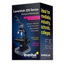 Микроскоп LEVENHUK D320L BASE серый черный