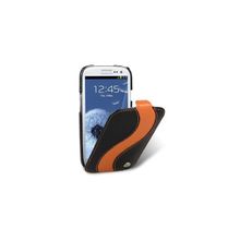 Кожаный чехол для Samsung Galaxy S3 (i9300) Melkco Special Edition Jacka Type, цвет black orange