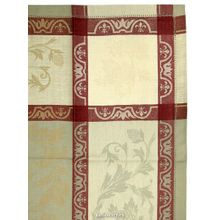 Скатерть бежевая с красными узорами, 150х150, арт. 122