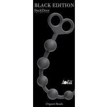 Lola toys Чёрная анальная цепочка Orgasm Beads - 33,5 см. (черный)