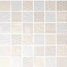 Quintessenza Memento Bianco Avorio Cipria Mosaico Mix1 28.8x28.8 см