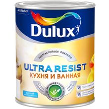 Dulux Ultra Resist Кухня и Ванная 1 л белая полуматовая