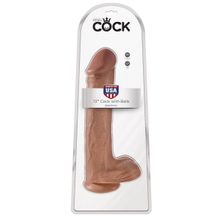 Pipedream Фаллоимитатор-мулат на присоске 13  Cock with Balls - 35,6 см. (кофейный)