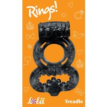 Lola toys Чёрное эрекционное кольцо Rings Treadle с подхватом (черный)