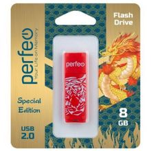 8Gb Perfeo C04 Red Tiger USB 2.0 (PF-C04RT008)