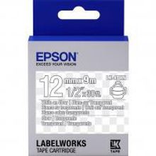 EPSON LK-4TWN картридж с лентой 12 мм, белый шрифт на прозрачном фоне