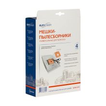 EUN-01 4 Универсальные мешки-пылесборники Euroclean для пылесоса, фланец 100х130, диаметр отверстия 40 мм, 4 шт