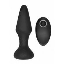 Черный анальный вибромассажер N 81 Rechargeable Remote Controlled Butt Plug - 14 см. (219300)