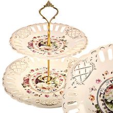 28738 Конфетница 2-ярусная фарфор LR (х16) (28738)