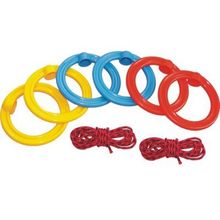 Кольца гимнастические детские с подвесной системой красные, гп3070