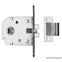 Osculati Recess-fit simple lock chromed brass 68x60x9 mm, 38.409.70