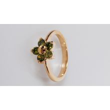 кольцо перидот цветочек