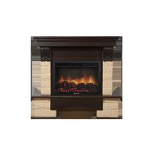 Портал Firelight Forte 25U (угловой) камень бежевый, шпон темный дуб